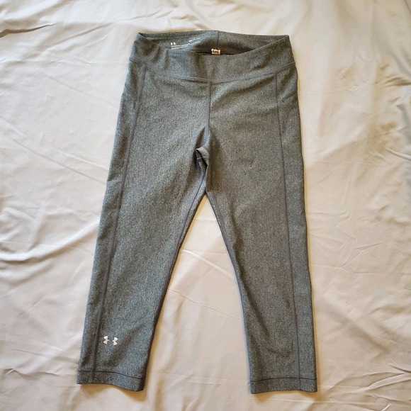 Womens Under Armour HeatGear Compression Cropped Leggings‎ Size Sm Grey - Picture 1 of 6